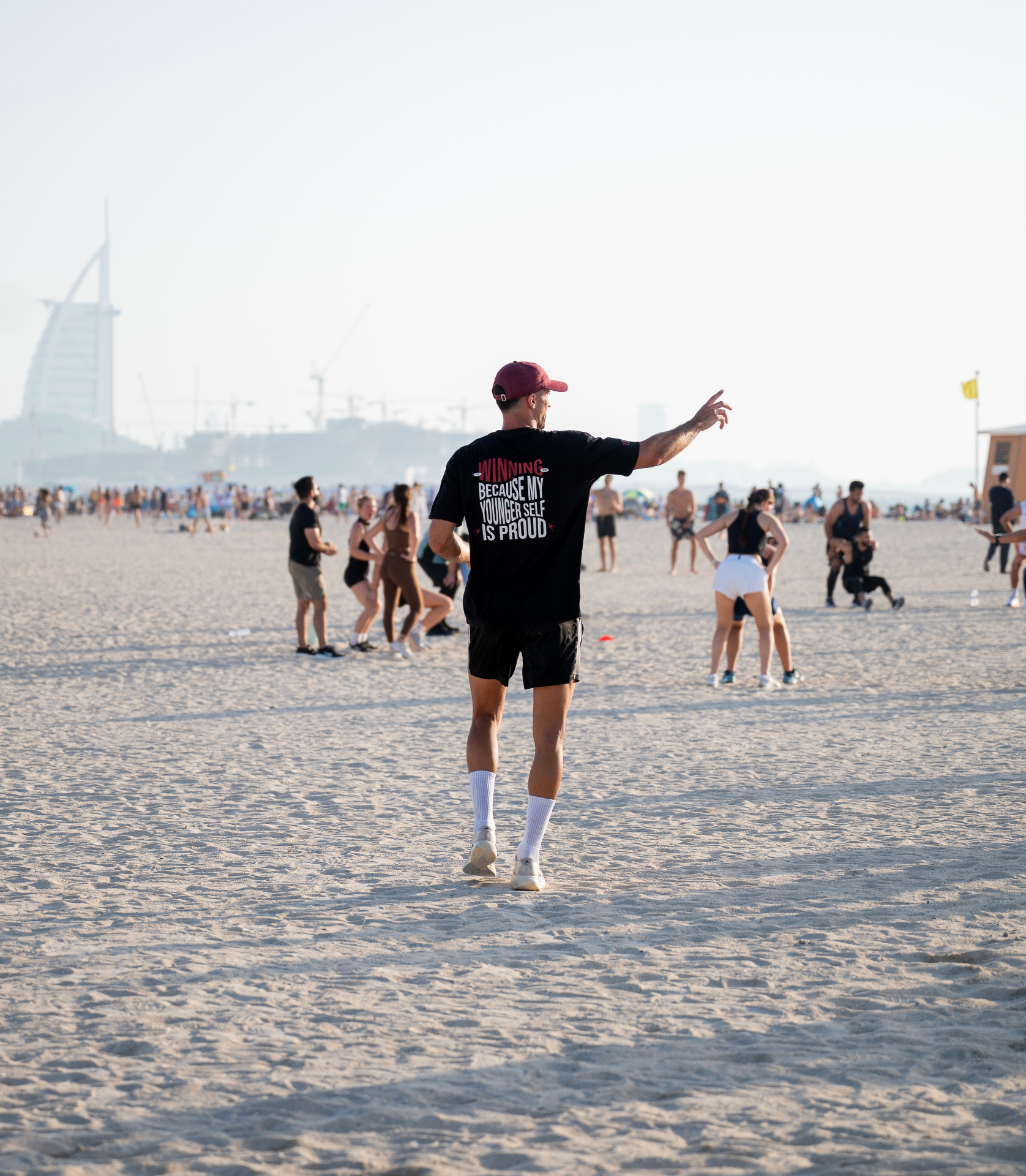 Beach training session at sunrise